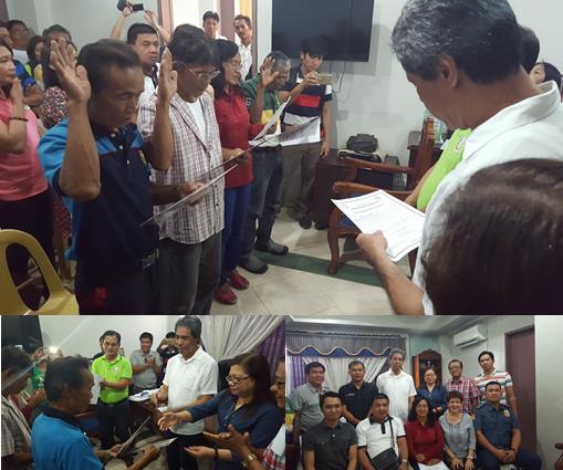 OATH. Hon. Jose Yap, Jr. officiates the oath taking of four (4) Indigenous People’s Mandatory representatives (IPMRs) in a simple ceremony on February 9, 2018 at the Municipal Building.