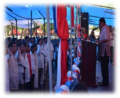 The newly elected Barangay Officials of Zambales are sworn into office by Gov. Ebdane while various functionaries and stakeholders served as witnesses