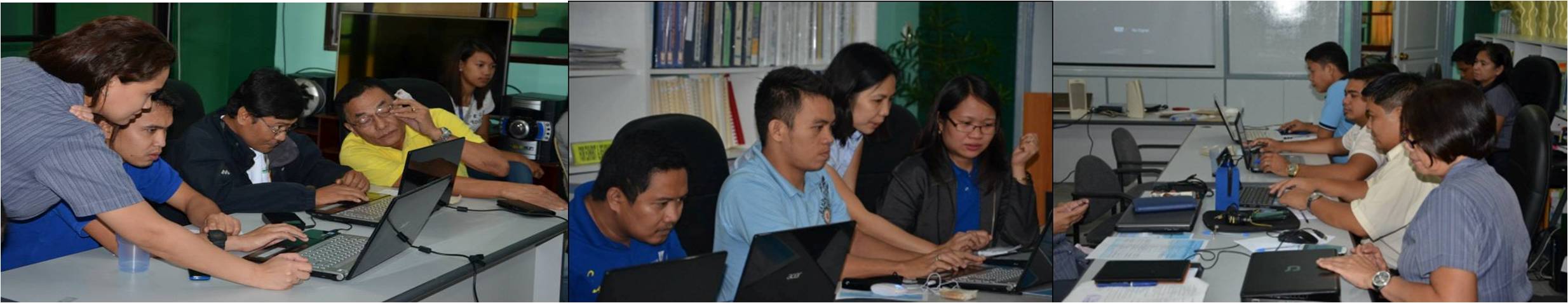 Participants doing hands-on exercises on Google Drive and LGU Database System